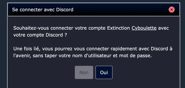 Confirmation de la liaison