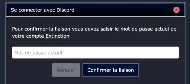 Saisie du mot de passe